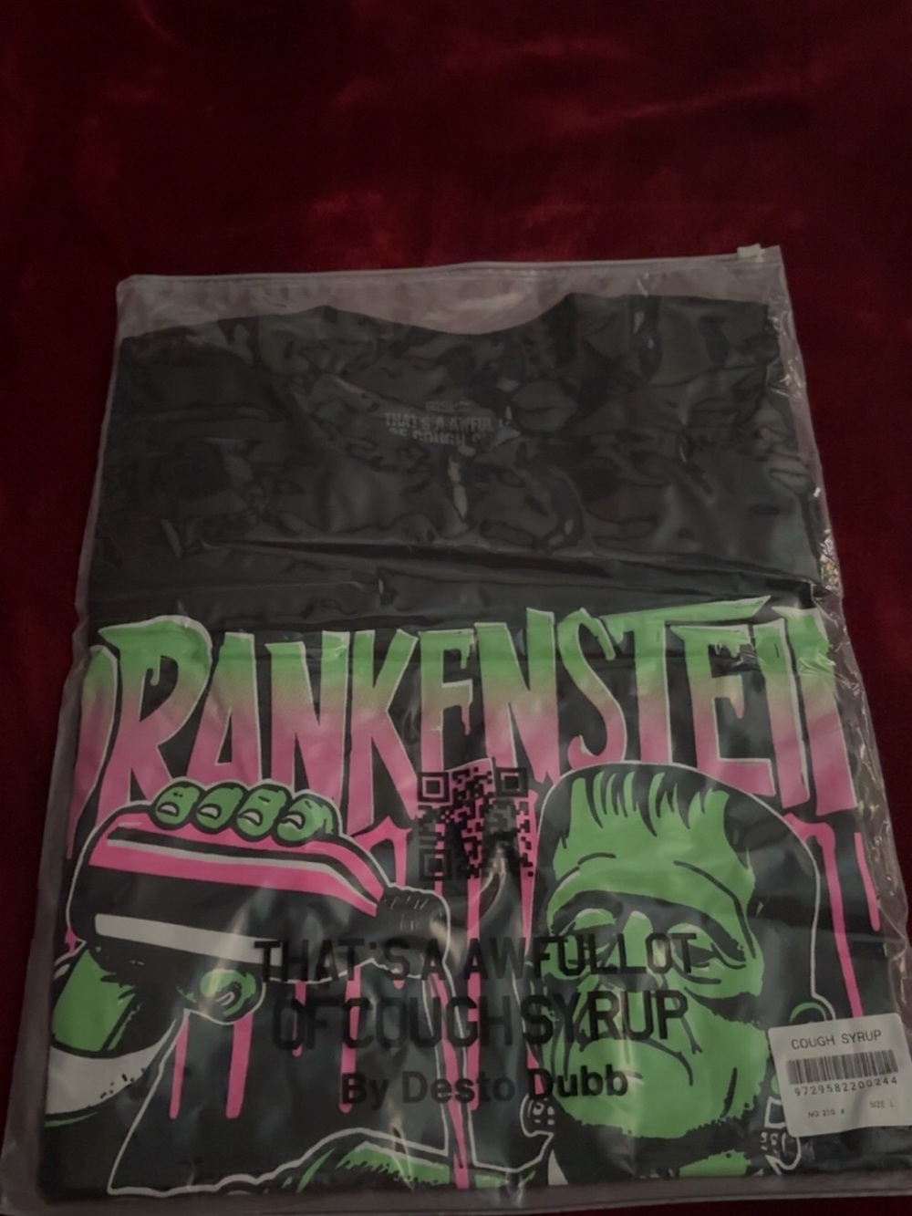 That’s a awful lot of cough syrup T-Shirt - Black with Neon Green & Pink